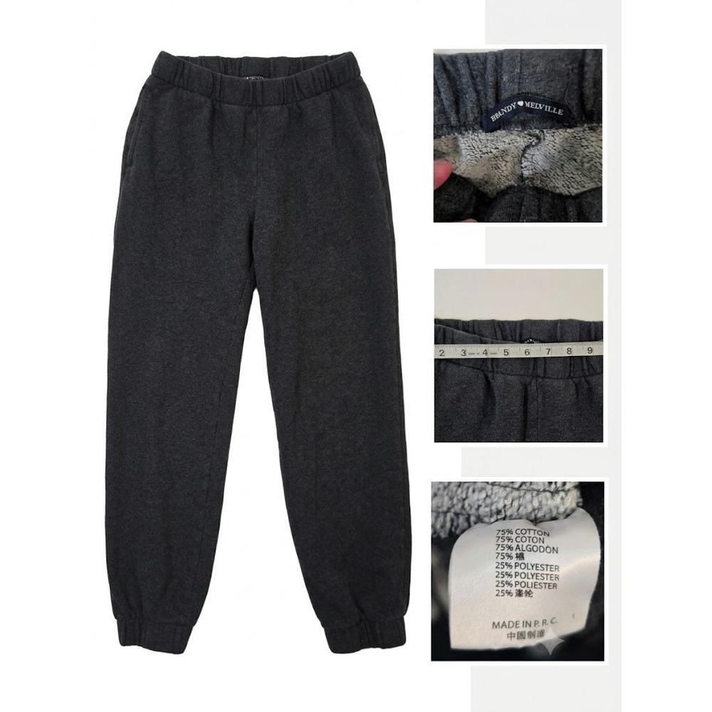 Brandy Melville Charcoal Dark Grey Rosa Sweatpants Joggers One Size Fleece
